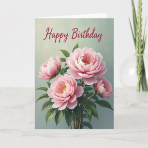 Polka Dot Pink Rose Bloom Card