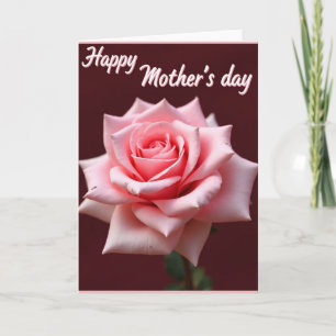 Polka Dot Pink Rose Greeting Card