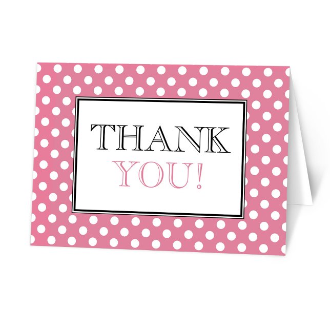 Polka Dot Pink Thank You Cards (Creator Uploaded)