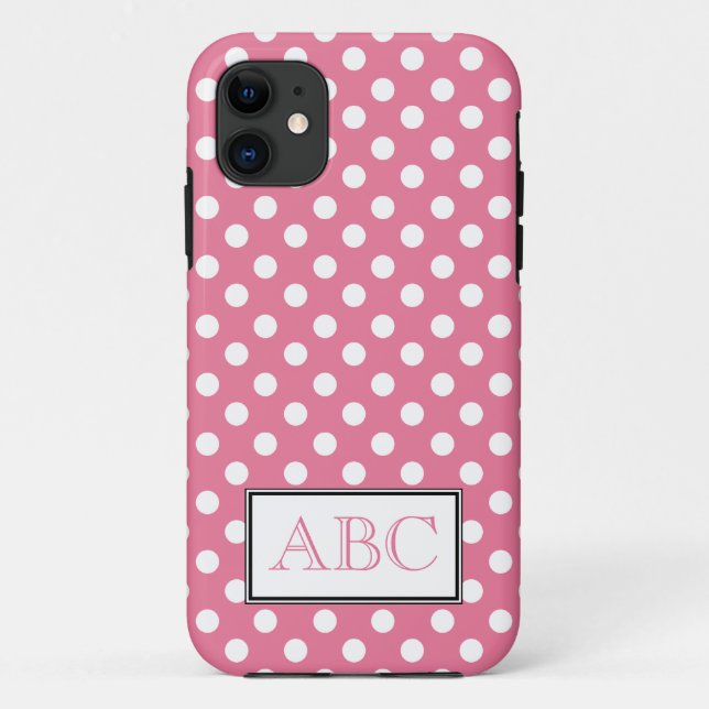 Polka Dot Pink & White iPhone 5 Case (Back)