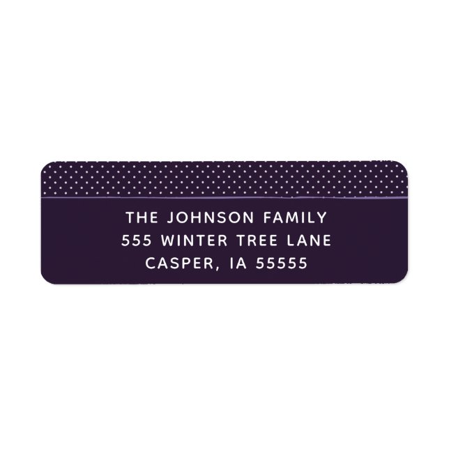 Polka Dot Plum Custom Return Address Label (Front)