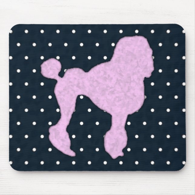 Polka Dot Poodle Mouse Mat (Front)