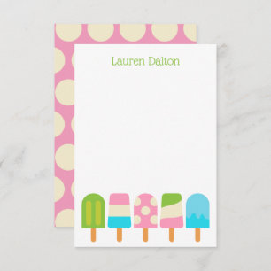 Polka Dot Popsicles Flat Note Cards