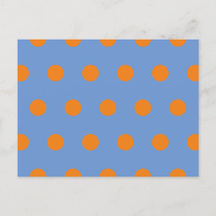 Polka Dot Postcard (Denim Blue & Orange)