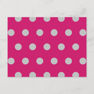 Polka Dot Postcard (Hot Pink & Grey)