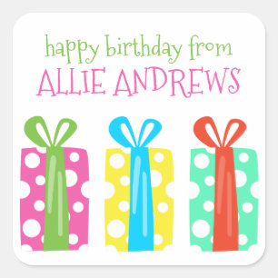 Polka Dot Presents Birthday Gift Stickers