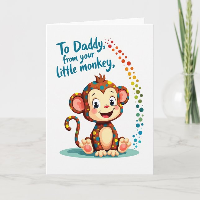 Polka Dot Primate Daddy Card (Front)