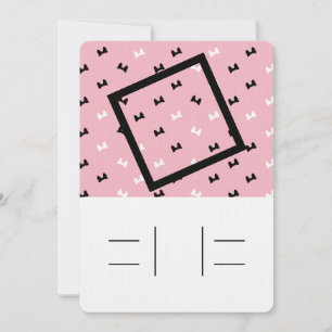 Polka dot puffy bows invitation with lines