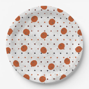 Polka Dot Pumpkin Paper Plate
