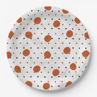 Polka Dot Pumpkin Paper Plate