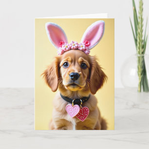 Polka Dot Puppy Heart Tags Card