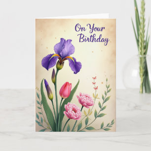 Polka Dot Purple Bloom Card