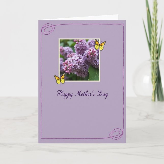 Polka Dot Purple Blossom Card (Front)