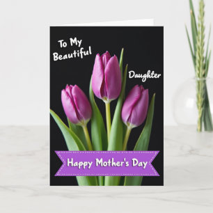 Polka Dot Purple Floral Love Card