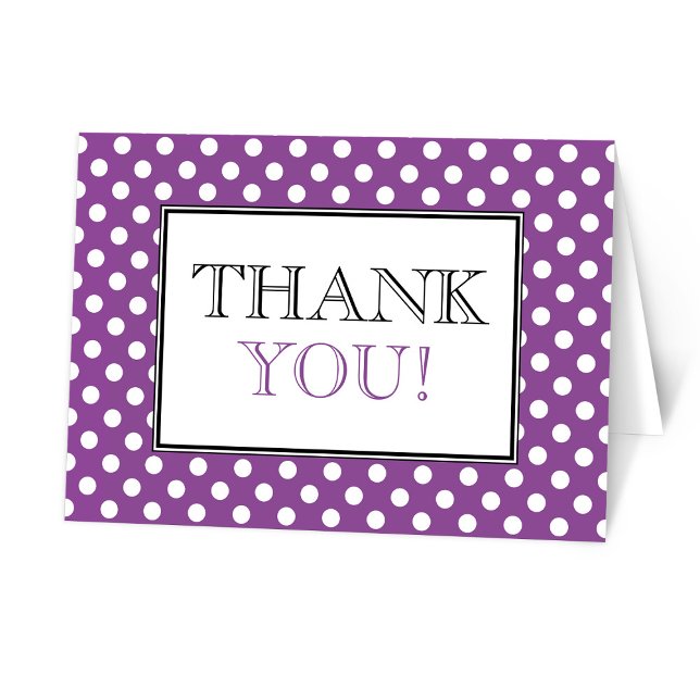 Polka Dot Purple Thank You Card (Creator Uploaded)