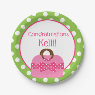 Polka Dot Purse Personalised Party Plates