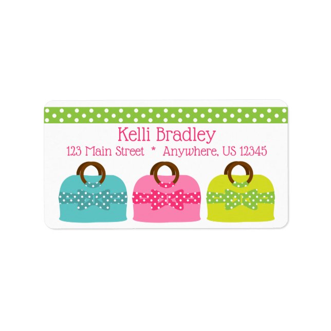 Polka Dot Purses Large Return Address Labels (Front)