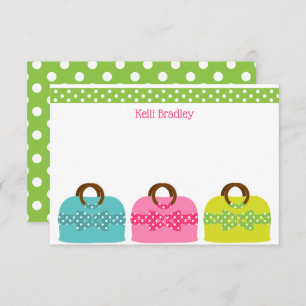 Polka Dot Purses Personalised Note Cards