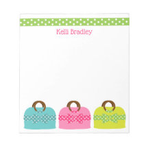 Polka Dot Purses Personalised Notepad