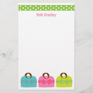Polka Dot Purses Personalised Stationery