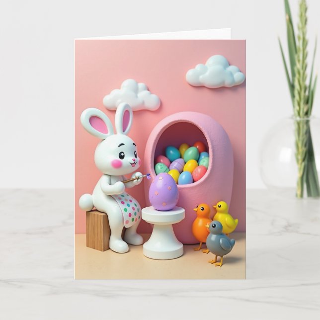 Polka Dot Rabbit Art Card (Front)