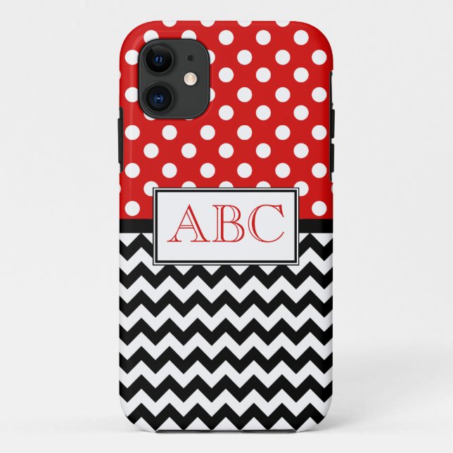 Polka Dot Red & Chevron iPhone 5 Case (Back)
