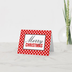 Polka Dot Red Merry Christmas Greeting Card