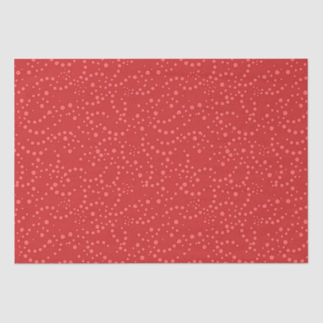 Polka Dot Red Pink Festive Tissue Paper (Front)
