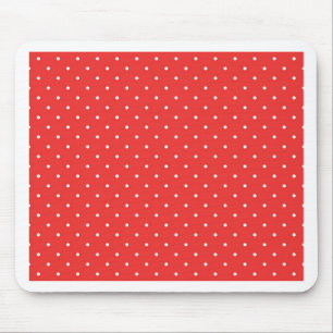 Polka dot red white background custom template mouse mat