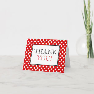 Polka Dot Red & White Thank You Card