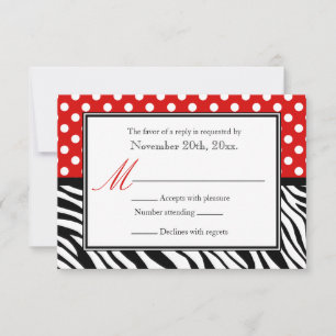 Polka Dot Red & Zebra Print Reply Cards