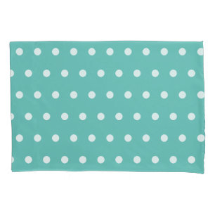 Polka Dot Reversible Pillowcase (Aqua & White)