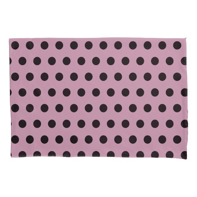 Polka Dot Reversible Pillowcase (Pink & Black) (Front)