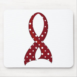 Polka Dot Ribbon Head and Neck Cancer Mouse Mat
