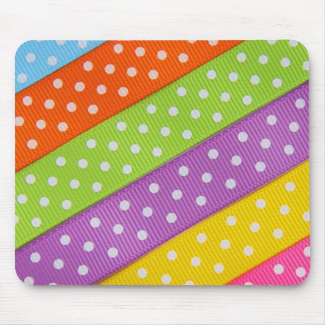 Polka Dot Ribbons Mouse Pad (Front)