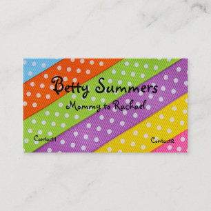 Polka Dot Ribbons Mummy calling card
