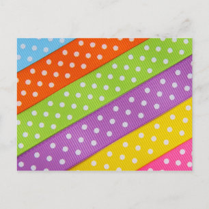 Polka Dot Ribbons Postcard