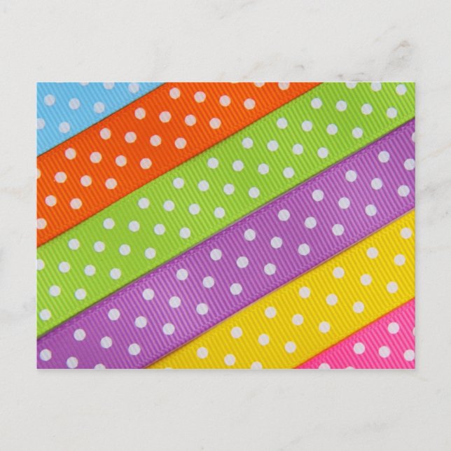 Polka Dot Ribbons Postcard (Front)