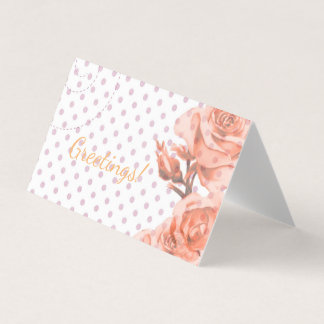 Polka Dot Rose Greeting Card