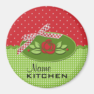 Polka Dot Roses Magnet, Red Magnet