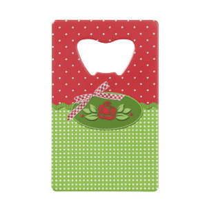 Polka dot Roses, Red-Credit Card Bottle Opener