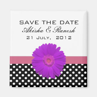 Polka Dot Save the Date Wedding Announcement Magnet