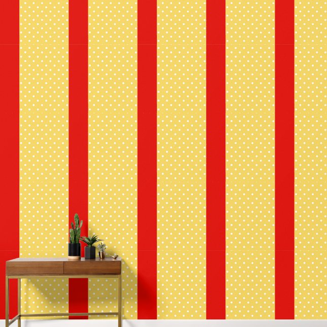 Polka Dot Scarlet Bell Peel and Stick Wallpaper (Hallway)