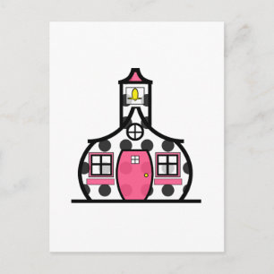 Polka Dot Schoolhouse Postcard