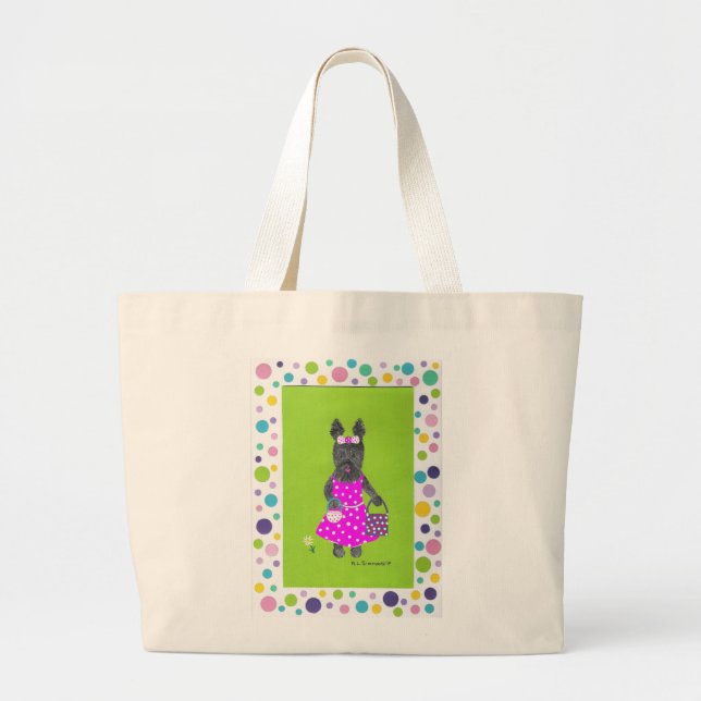 POLKA DOT SCOT LARGE TOTE BAG (Front)