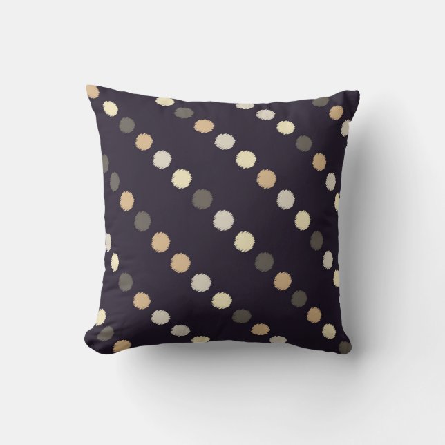 Polka dot seamless pattern. Scribble texture. Text Cushion (Front)
