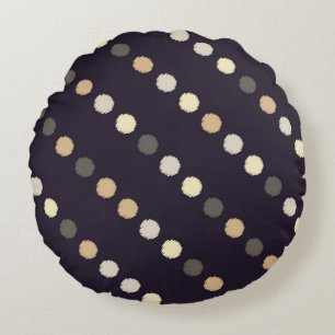 Polka dot seamless pattern. Scribble texture. Text Round Cushion