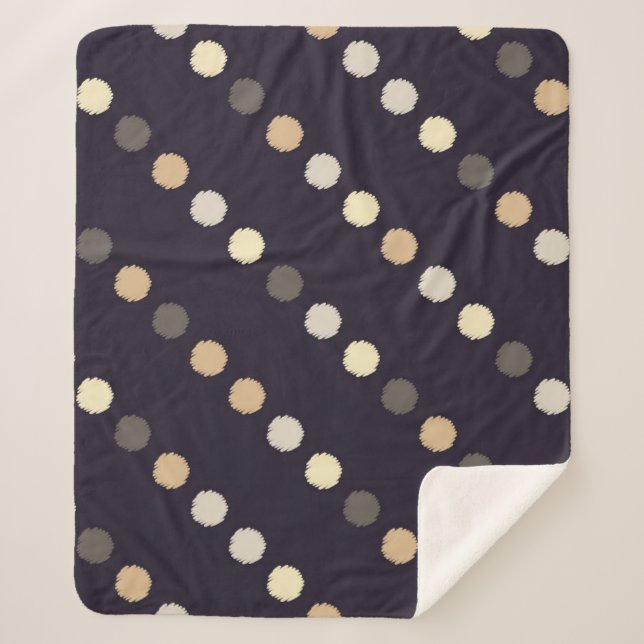 Polka dot seamless pattern. Scribble texture. Text Sherpa Blanket (Front)