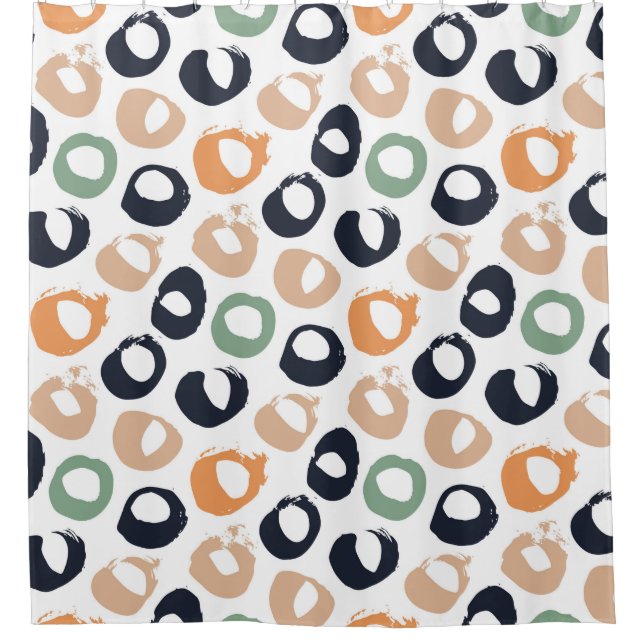 Polka dot seamless pattern. Vintage illustration.  Shower Curtain (Front)