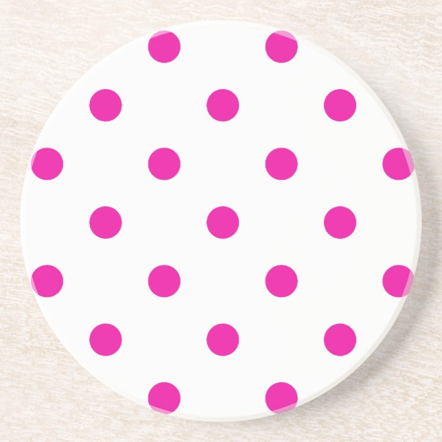 Polka Dot Series---Pink & White coaster (Front)